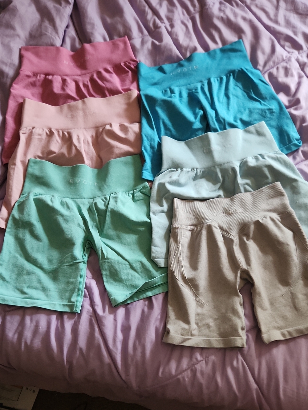 Young Bootie Bike Shorts - Pink, Peach, Mint, Teal, Light Sage, And  Beige All S